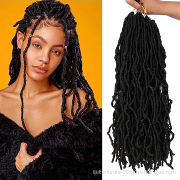 24inch Gorgeous Soft Locs With Curl End Natural Wavy Goddess Faux Locs Crochet Hair Extensions Synthetic Braiding Hair